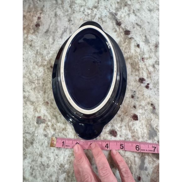 Fiesta Cobalt Blue Individual Oval Casserole Dish 9.25 Inch Ceramic Baker - Picture 6 of 7